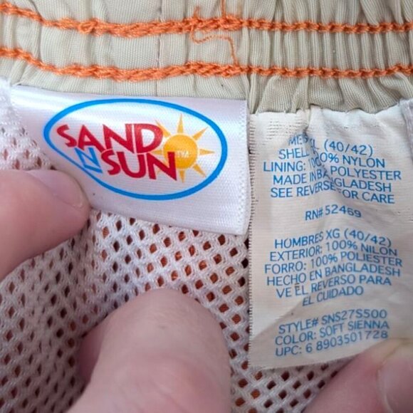 (2/$20) Vintage Sand N Sun Orange Swim Trunks - Picture 4 of 4